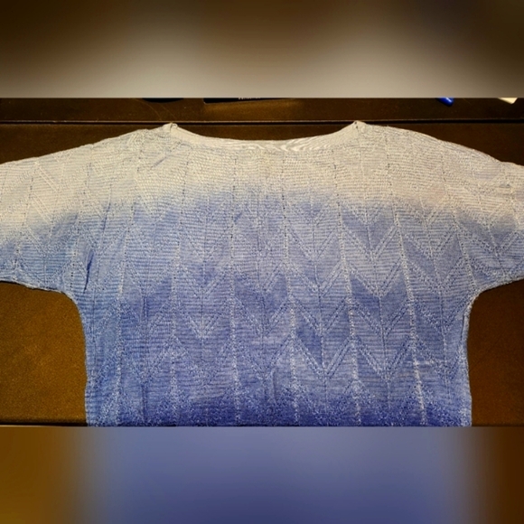 WHBM Blue Ombré Knit Blouse - Picture 7 of 11